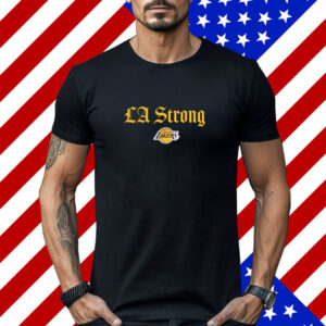 Los Angeles Lakers Fanatics Black LA Strong Shirt