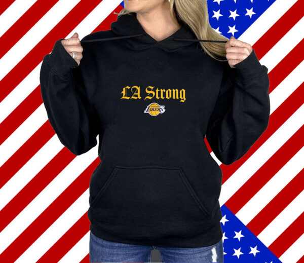 Los Angeles Lakers Fanatics Black LA Strong Shirt